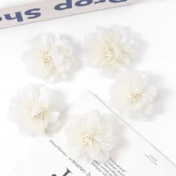 2/5Pcs 6CM Chiffon Fabric Artificial Flower For Home Room Wedding Invitation Artificial Flowers For Dress Decoration Accessories