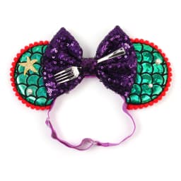 Mouse Ears Adjustable Headband Cartoon Sequin Bows Headband Birthday Party Christmas Princess Cosplay Costume For Women Adult