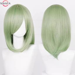 40cm Medium Basic Anime Cosplay Wig Bang Blond Black White Red Pink Green Brown Gold Blue Heat Resistant Synthetic Hair Wigs