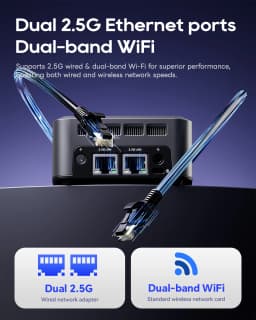 AOOSTAR N1 PRO Mini PC Intel N150 CPU , LPDDR5 4800MHz, Dual 2.5G LAN,M.2 2242 SSD,Dual 2.5G LAN, RAM 12G SSD 512G