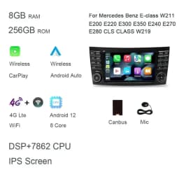 DSP Carplay 8" Android 12.0 128GB+8G car Radio autoradio multimedia For Mercedes Benz W169 W245 Viano Vito Sprinter B200 Crafter
