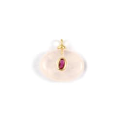 1 Piece Brass & Cubic Zirconia Natural Stone Geometric Charms 18K Gold Plated Olivary Round Pendant For DIY Necklace Making