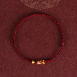 Hand Braided Red Rope Bracelet Copper Lucky Bead Hand Rope Couple Bracelet Simple Buckle Ethnic Original Female Accessory