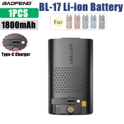Original Baofeng UV-17 Pro GPS Li-ion Battery 3800mAh Battery Type-C Charging For UV-17 Max UV-17L UV17 Pro V1 V2 Walkie Talkie