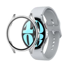 Glass+Case for samsung Galaxy watch 6 4 5 44mm 40mm 44 accessoires Bling Diamond PC bumper+Screen protector watch6 watch4 Cover
