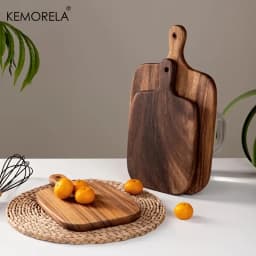 Wooden Cutting Board with Handle For Fish Cheese Bread Desserts Fruits & Vegetables - Food-Safe Durable & Stylish Design Food