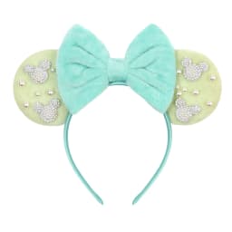 Cute Pink Plush Mouse Ears Headband With Rhinestone Bow Pearl Accents For Party Cosplay DIY Birthday Gift, Kids & Adults