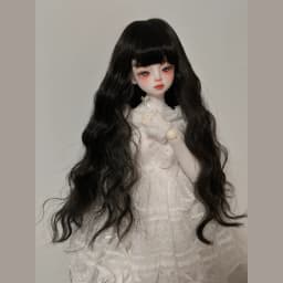 1/3 1/4 1/6 Doll's Wig for 60/45/30cm Bjd Doll Long Curly Hair with Bangs Girl Toys Dress Up Play House Accessories, No Doll