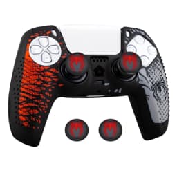 Anti-Slip Controller Skin Shell for PS5 Controller Silicone Cover Case with Rubber Thumb Grip Gaps and Touch Pad Sticker For PS5