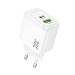 HOCO Dual Port PD30W Quick Charging Phone Charger EU Plug For iPhone 17 16 15 QC3.0 PD Wall Travel Adapter For Samsung S21 S22