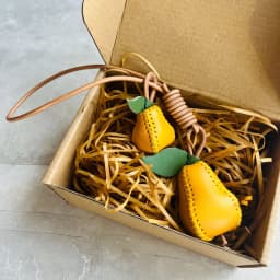 Genuine Leather Handmade Pendants Suitable for Bags Handbag Backpacks,Cute Leather Bag Charms Fruit Keychain Accessories