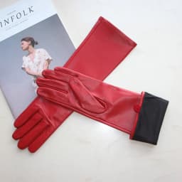 Touchscreen New Women's Long Gloves Thin Silk Lined Leather Gloves