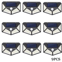 1-12 Pack Solar Lights Outdoor 100 LED Wall Lamp Motion Sensor Lights Waterproof Solar Street Light for Garden Porch Yard Garage