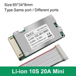 Qucc Li Ion 10S 13S 14S 15A 20A BMS 48V 36V 18650 Battery Pack Electric Toy Electric Scooter Electric Moped Power Battery BMS