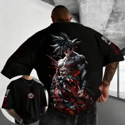 2026 Summer Dragon Ball Retro High Quality Cotton Men's Oversized T-shirt Goku Black Printed Unisex Children's Casual Shirt