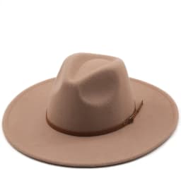 9.5cm Wide Brim Fedora Hats with Brown Belt Autumn Winter Women Party Top Hat Men Jazz Retro Cowboy Felt Cap Panama Sun Hat