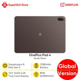 Global Version OnePlus Pad 4 Tablet Snapdragon 8 Elite Gen 5 13.2" 144Hz 3.4K True Color Display 13380mAh Battery Bluetooth 6.0