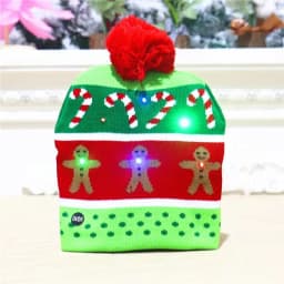 New Style! LED Christmas Hat Beanie Light Up Illuminate Warm Hat 48 Patterns New Year Snowman Sweater Hat Christmas Decorations