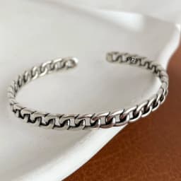 100% Solid 925 Sterling Silver Metal Bracelet for Women Vintage Handmade Simple Retro Chain Heart Bracelet Birthday Gift Party