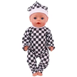 Doll Clothes Long One Piece Pajamas + Nightcap For 18Inch American&43Cm Baby Doll Accessories Nenuco Sleeping Blanket
