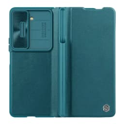 NILLKIN Qin Flip Leather Case for Samsung Galaxy Z Fold 5 with S-Pen Pocket Slide Camera Lens Cover Full Protection Phone Case