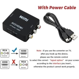 RCA AV To HDMI-compatible Converter AV/CVSB L/R Video Box HD 1080P 1920*1080 Support NTSC PAL Output AV To HDMI-compatible