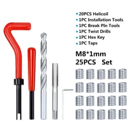 XCAN Thread Repair Kit M3 M4 M5 M6 M8 M10 M12 M14 Screw Thread Inserts For Restoring Damaged Threads Repair Tools Drill Bit