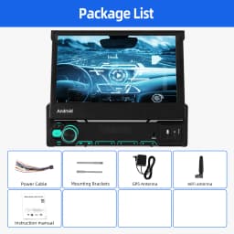 ESSGOO Android 15 Car Radio Retractable Screen Carplay 1Din Car Multimedia Player GPS Navigation Autoradio WIFI Auto Bluetooth
