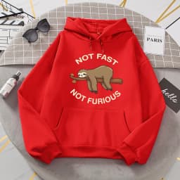 Not Fast Not Furious Sloth Sleeps Hanging From Branches Hoodies Women Novelty Fashion Hoody Loose Basic Hoodie Casual Warm Tops