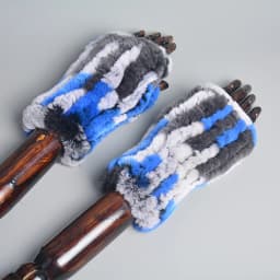 One Set Women Real Rex Rabbit Fur Cuff+Headband Winter Warmer Hat Arm Wrist Sleeve Gloves Female Real Fur Cap+Elastic Wristband