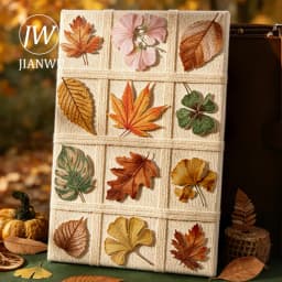 JIANWU Vintage Autumn Leaves Maple Leaf Landscape Material Collage Scrapbooking PET Sticker Creative DIY Journal Stationery