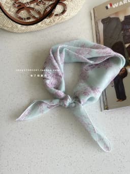 Cotton and Linen Square Towel Floral Polka Dot Scarf Literary Mori Headscarf Headband Bag Strap Female Japanese Korean Popular