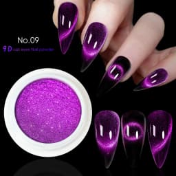 9D Meteorite Cat Eye Powder Strong Magnetic Nail Glitter Pigment Manicure Holographic Laser Chrome Dust Can Use With Polish Gel