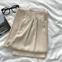 JOEVILU Women's High Waist Straight Ankle Pants Summer Minimalist Office Pants Fluid Silky Tapered Trouser Multi Options Clothes