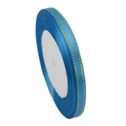 (25 Yards/roll) 6mm Gold Edged Single Face Satin Ribbon Wholesale Gift Packing Christmas Decoration Manual DIY Ribbons Fabric