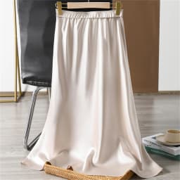 Solid Satin Long Skirts for Women 2026 Spring Summer Casual All-match Big Hem A Line Skirts High Waist Maxi Skirt Female Clothes