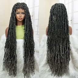 36 Inches Red Colored Super Long Synthetic Full Lace Braids Wigs Locs Dreadlock Knotless Box Braided Wigs for Afro Black Women