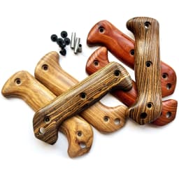 1pair Natural Solid Wood Handle Patch for KB Bk2 Knife Handle Modification Parts with Screw Knife Handle Grips DIY Accessories