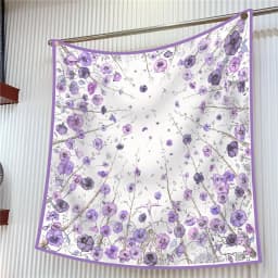 Silk Scarf Women Trees Printed Square Scarves Head Echarpes Silk Foulards Femme Wraps Beach Shawls Bandana Lady Hijabs 90CM