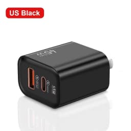 45W GaN Fast Charger Dual Port USB C PD3.0 QC3.0 Quick Charging Block Fireproof PC Wall Adapter For Smart Mobile Phones