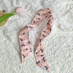 New Luxury Fruit Design Women Long Scarf Chiffon Silk Scarves Rubber Red Tie Black Bag Ribbon Headbands Bag Scarves Neckerchief