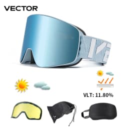 VECTOR Brand Double Layer Anti Fog Magnetic Absorption Cylindrical Ski Goggles UV400 Men Women Ski Glasses Snowboard POC Glasses