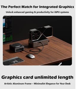 AG01 AG02 EGPU Dock with OCulink/USB4 Port, Built-in 800W Power Supply, Supports TGX Hot-swap, PCIe 4.0 X4
