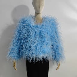 Winter Ostrich feathe Jacket Feather Coat Casual Long-sleeved Australia Imported feathe Jacket Ladies Nightclub Coat