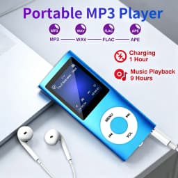 MP3 Player with Earphone Data Cable Stylish Multifunctional Lossless Sound Slim 1.8 Inch LCD Screen Portable MP3 Music Players