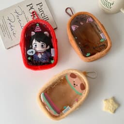 10cm Plush Doll Storage Bag Cartoon K-Pop Figure Hanging Pouch Doll Carrier Ita Bag Students Transparent PVC Backpack Pendants