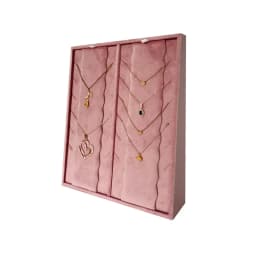 Vertical Velvet and Leather Jewelry Display Stand Large Adjustable Earring Necklace Ring Organizer for Shop Home Vanity Counter