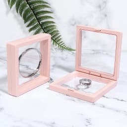 Transparent PE Floating Frame Display Case Jewelry Earring Antioxidant Storage Box Gifts Elastic Film Dustproof Packaging Box