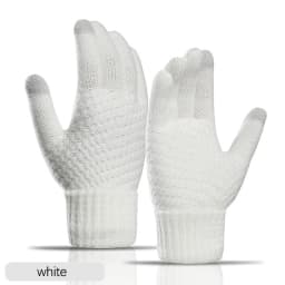 Wool Knitted Gloves Unisex Pineapple Texture Touchscreen Elastic Gloves Winter Warm For Cycling Jacquard Students Gloves