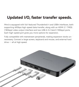 Khadas Mind 2, Pocket Mini PC with Intel Core Ultra 7 155H, 5.55Wh Battery, Thunderbolt 4, 8K, Win 11 Home, Micro Desktop Comput